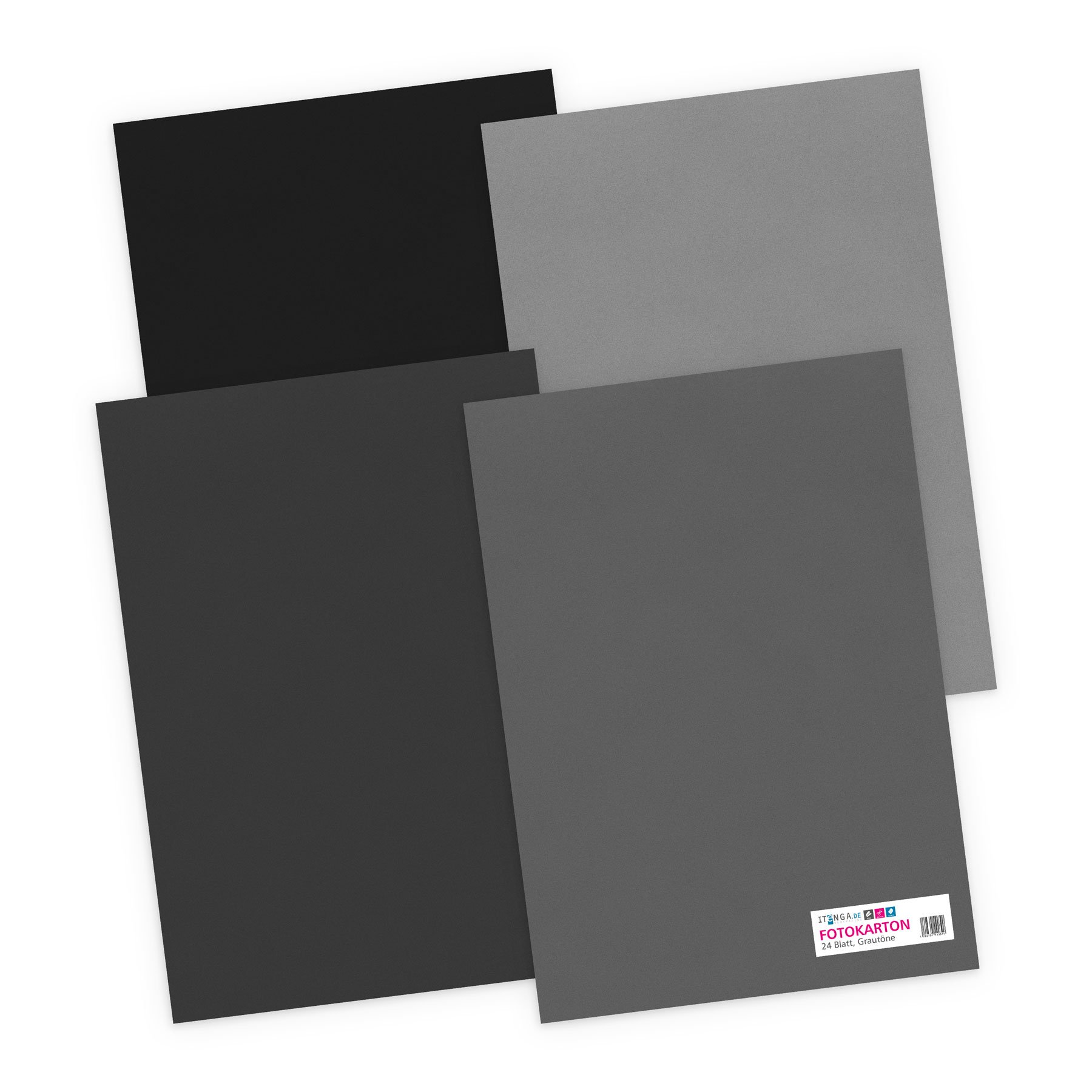 itenga Tonpapier - A4 130 g/qm 24 Blatt - Graut�ne - 4 F...