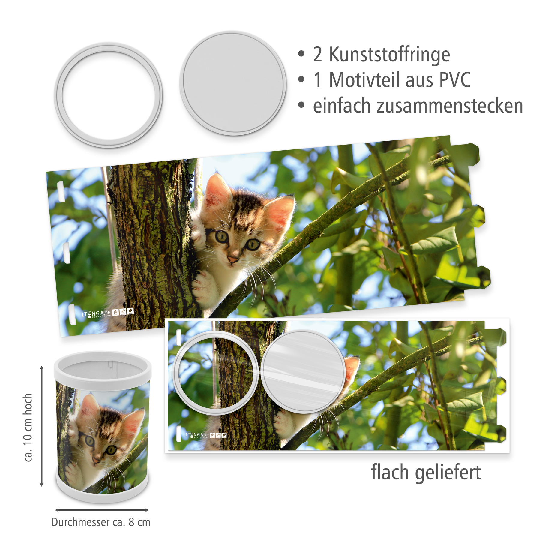 itenga Schreibunterlage Deluxe mit Stiftek�cher Motiv KATZE