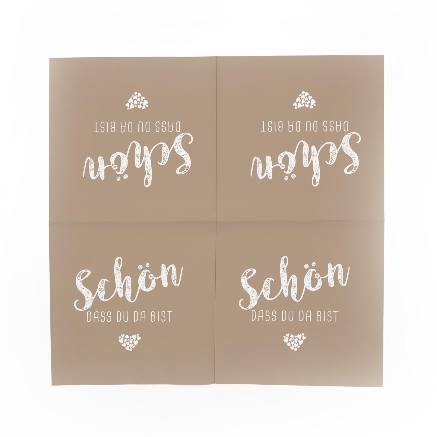 itenga 6x Windlicht + 40x Servietten - Sch�n dass du da ...