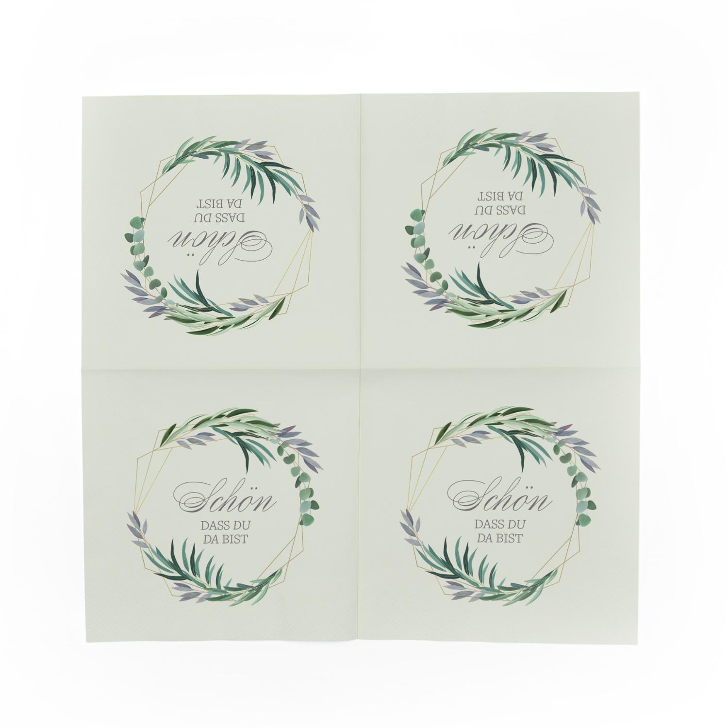 SET - itenga 80x Serviette Sch�n dass du da bist Eukalyp...