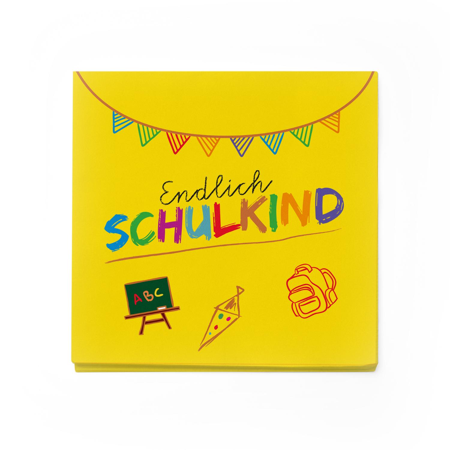 itenga 80x Serviette Schulanfang Endlich Schulkind GELB