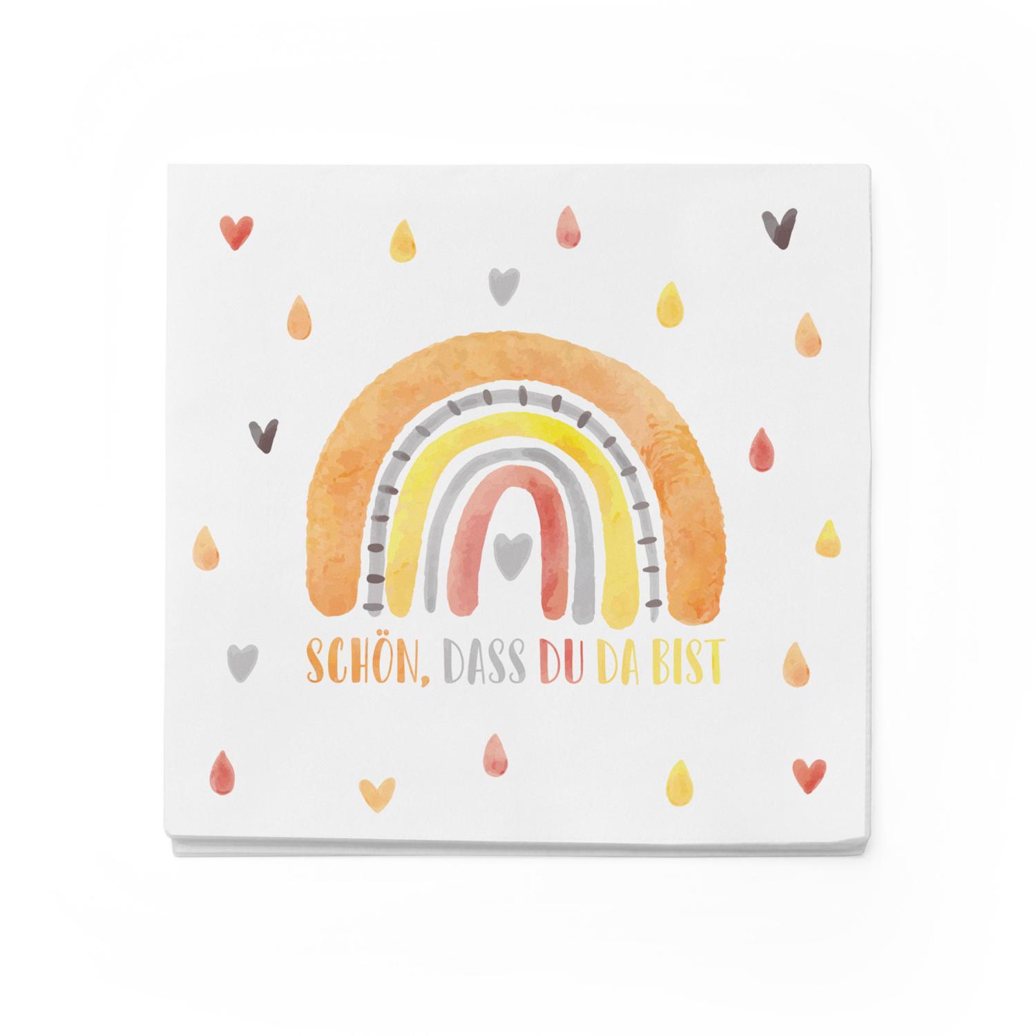itenga 40x Serviette Sch�n dass du da bist Regenbogen Bo...