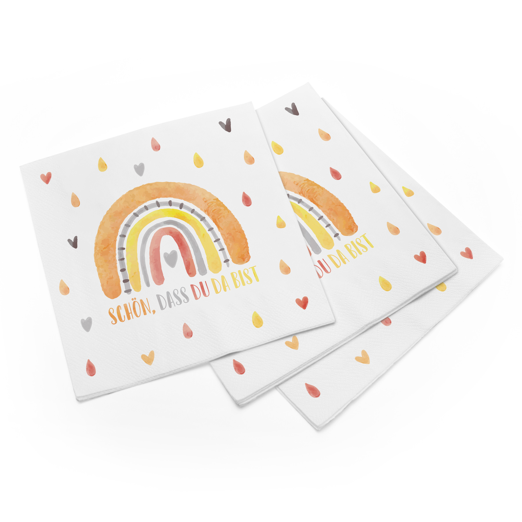 itenga 40x Serviette Sch�n dass du da bist Regenbogen Bo...