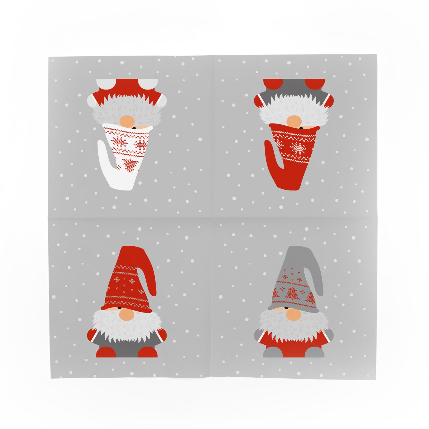 itenga 80x Serviette Weihnachten Wichtelbande Set