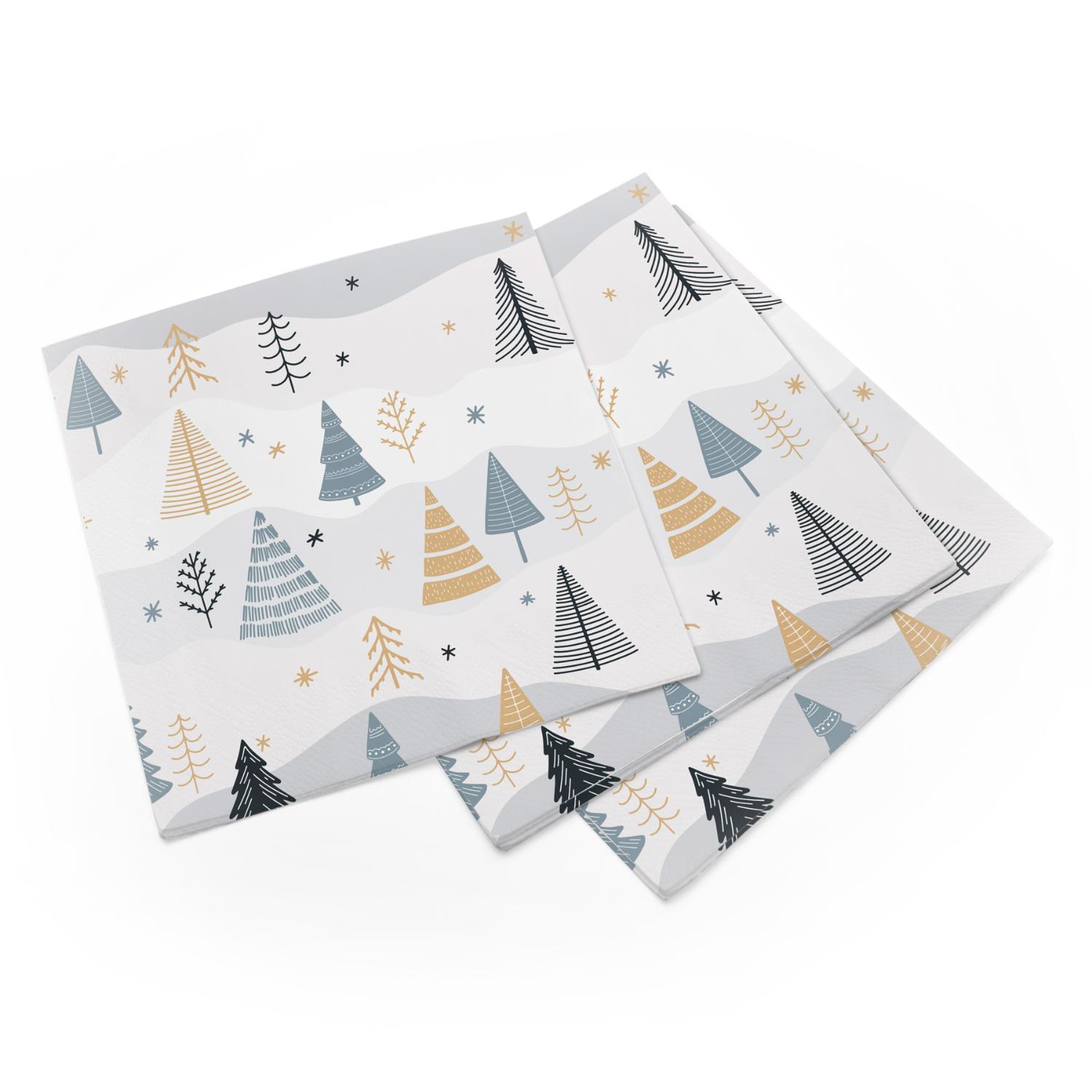 itenga 80x Serviette Weihnachten B�ume - Winterlandschaf...