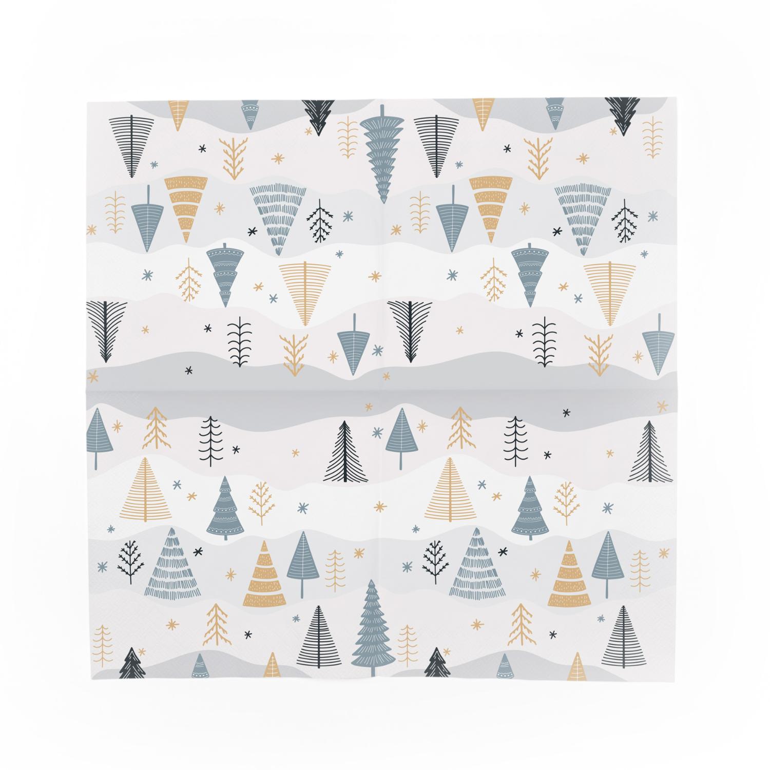 itenga 80x Serviette Weihnachten B�ume - Winterlandschaf...