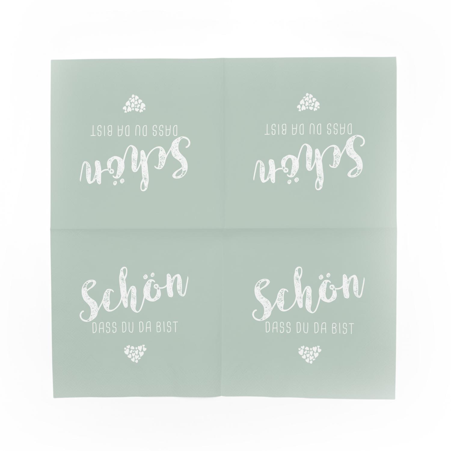 itenga 40x Serviette Sch�n dass du da bist eukalyptus Set