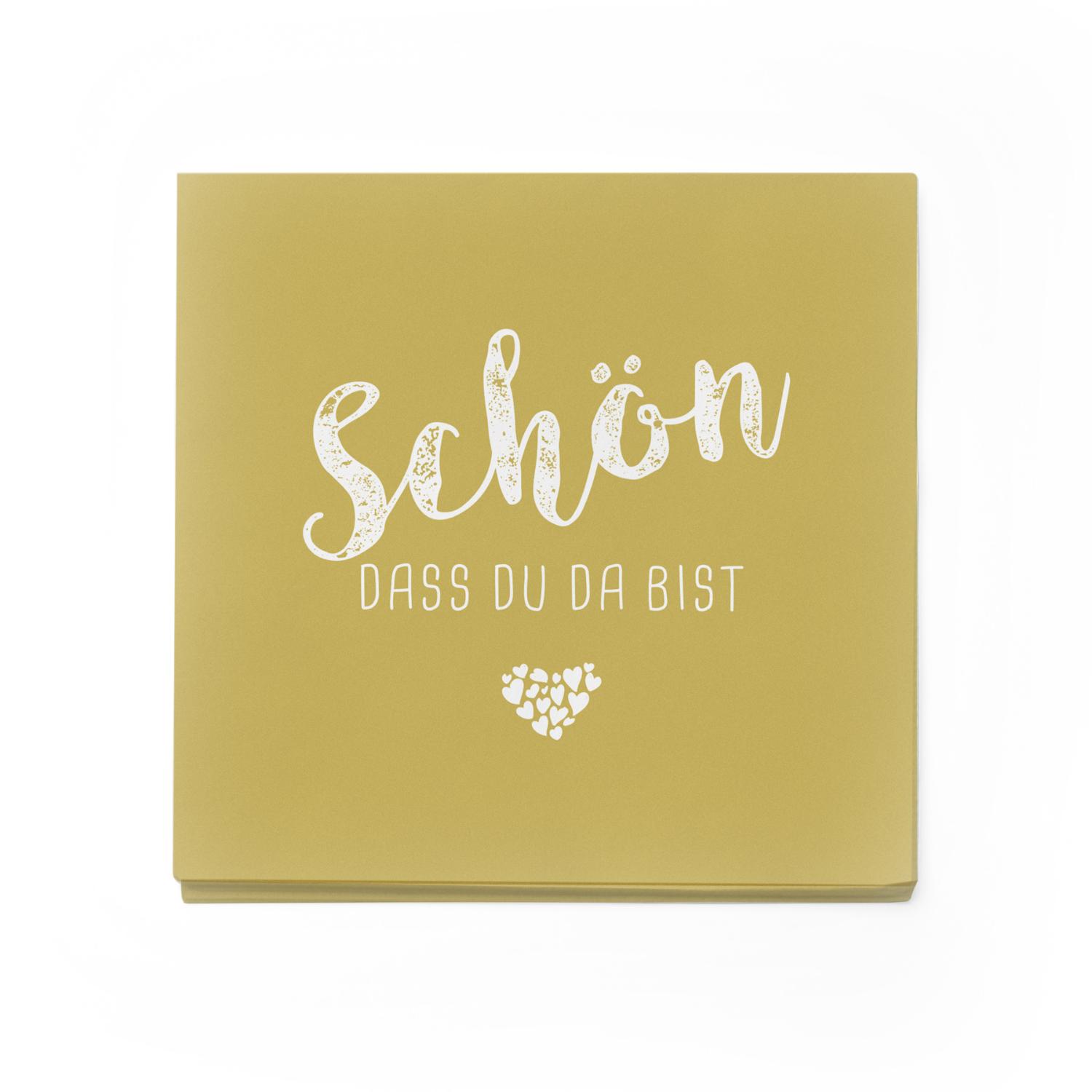 itenga 40x Serviette Sch�n dass du da bist currygelb Set