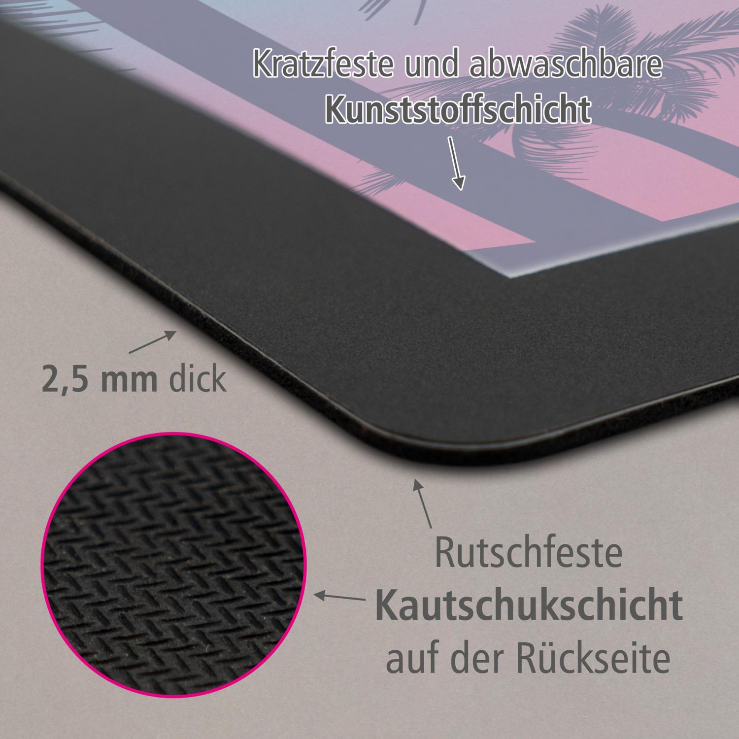 itenga Papierkorb mit Schreibunterlage Motiv PALMEN Set
