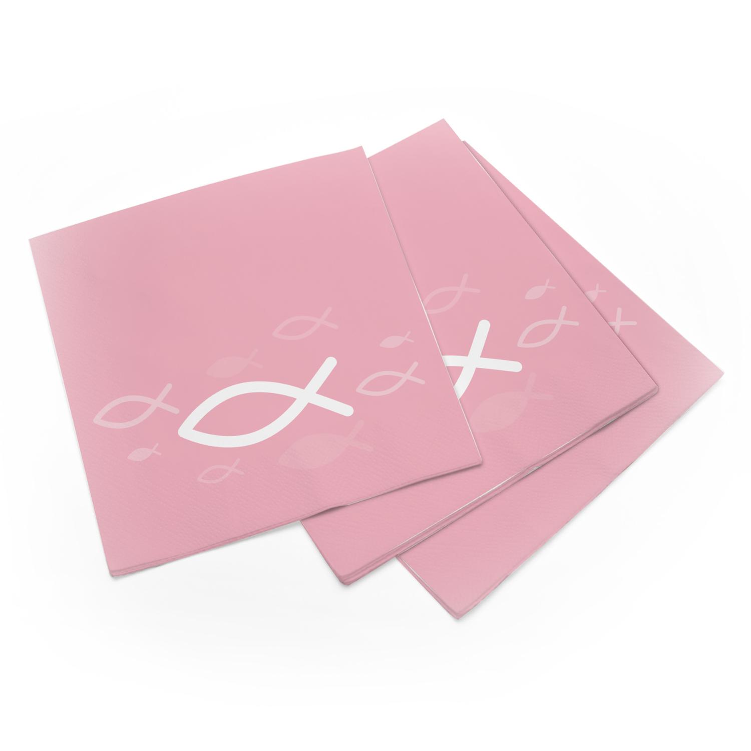 itenga Servietten Fisch ROSA Wei� 30 x 30 cm 3-lagig 40 ...