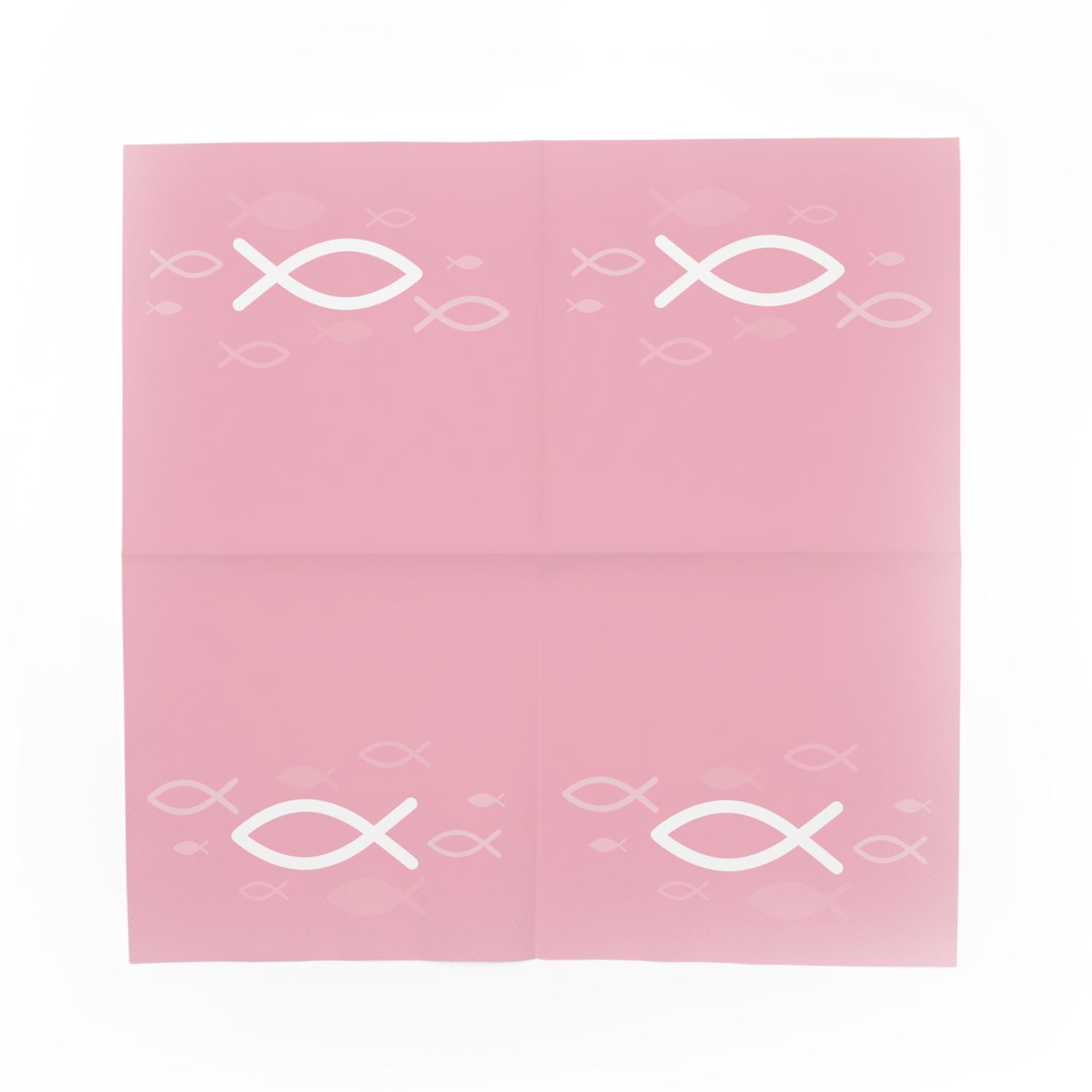 itenga Servietten Fisch ROSA Wei� 30 x 30 cm 3-lagig 40 ...