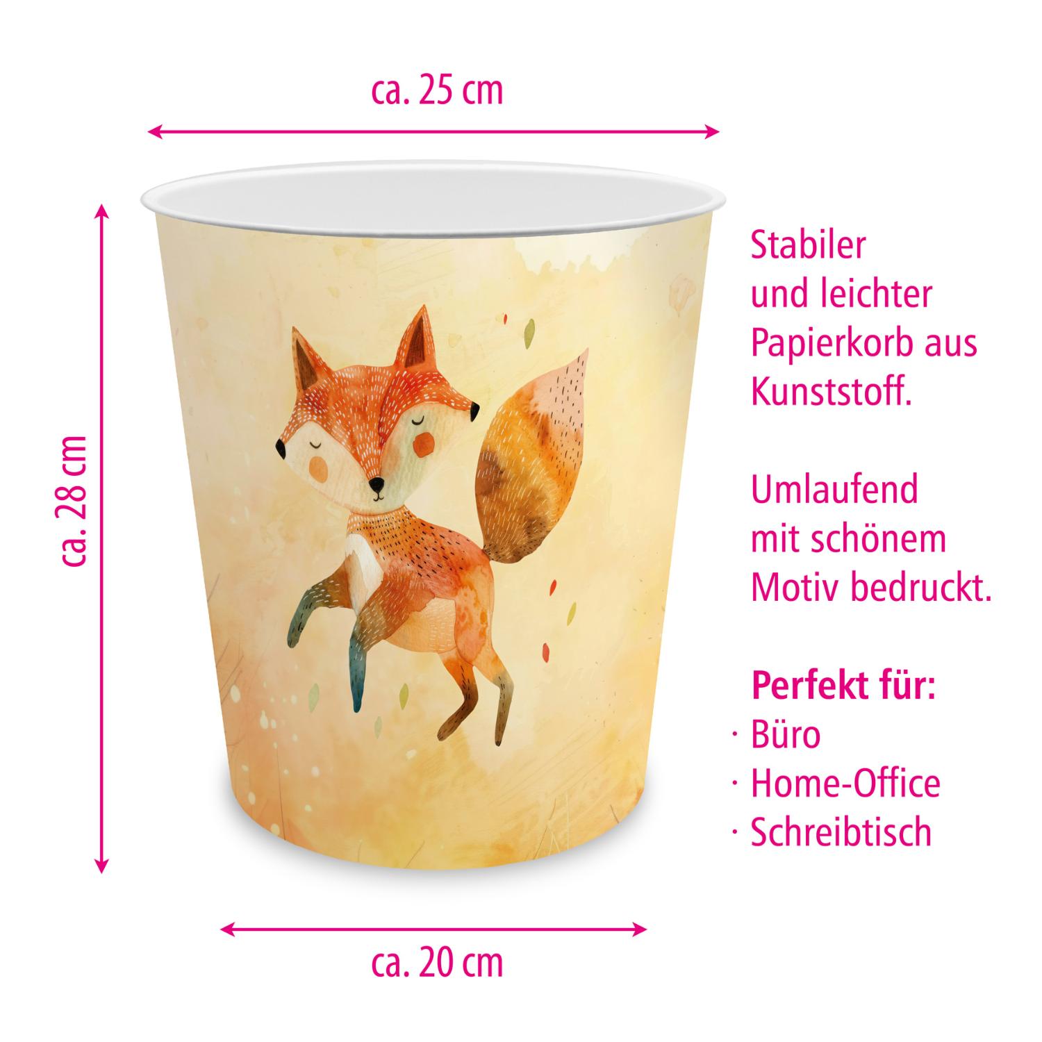 itenga Papierkorb mit Schreibunterlage Motiv FUCHS Set