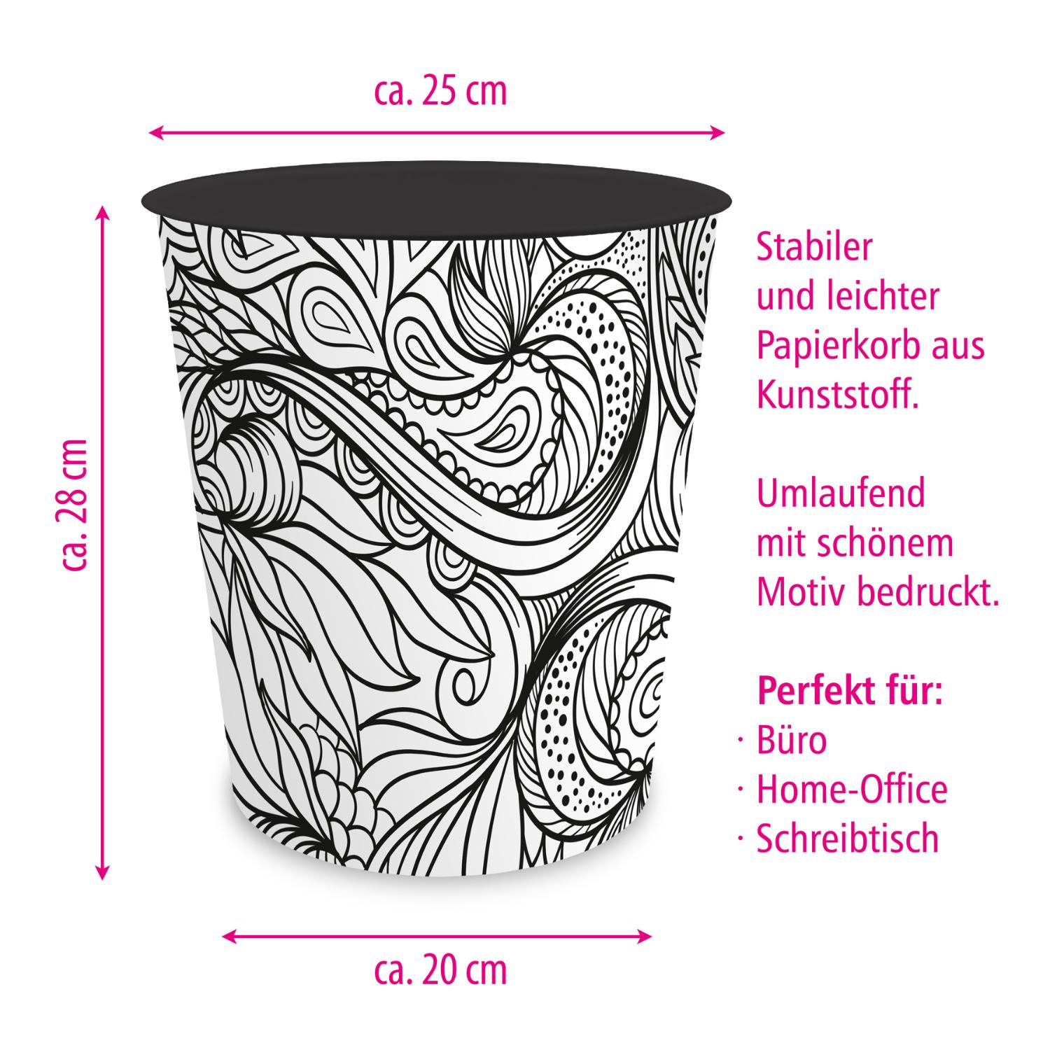 itenga Papierkorb mit Schreibunterlage Motiv LINE ART Set