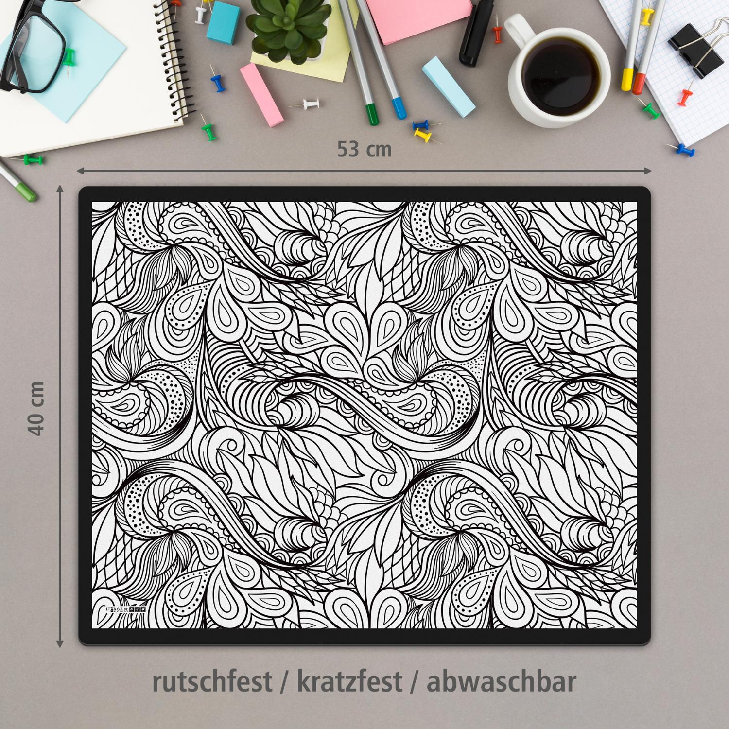 itenga Papierkorb mit Schreibunterlage Motiv LINE ART Set