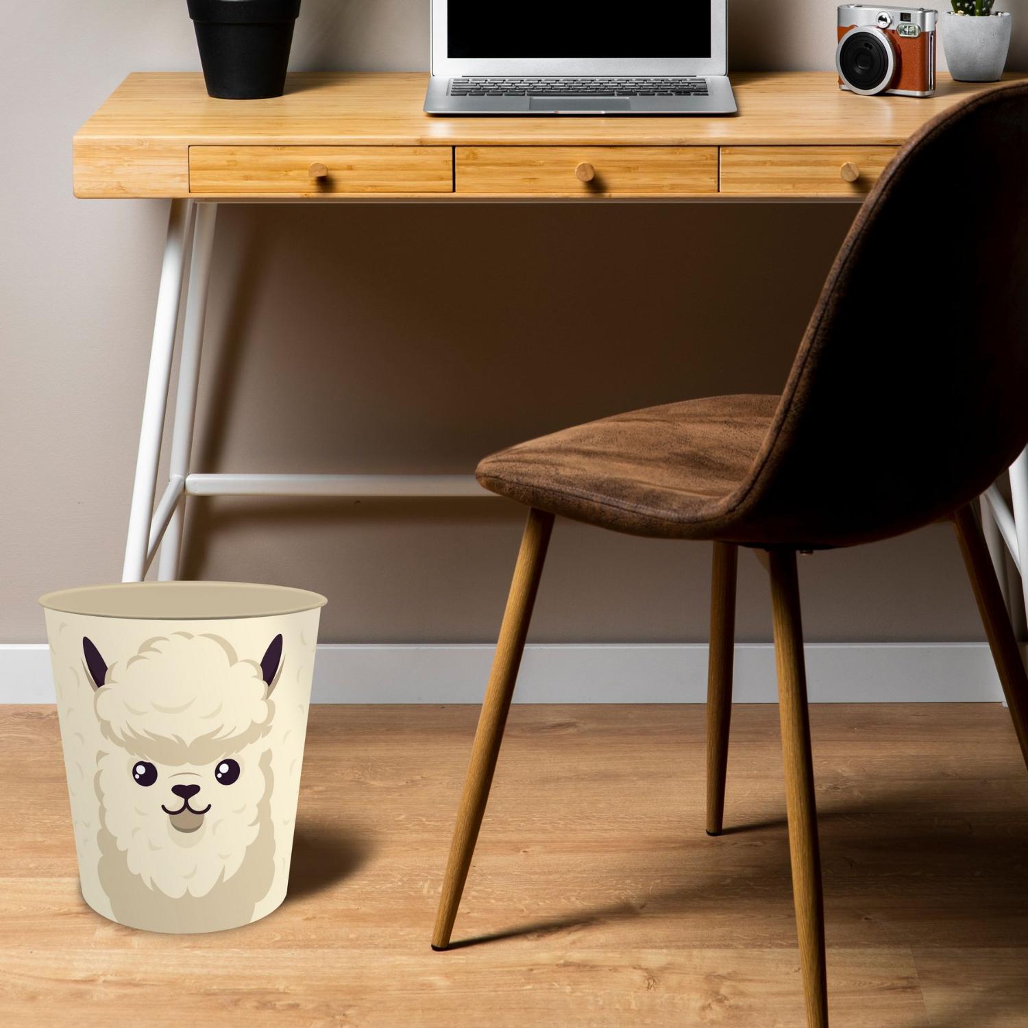 itenga Papierkorb mit Schreibunterlage KAWAII Motiv LAMA...