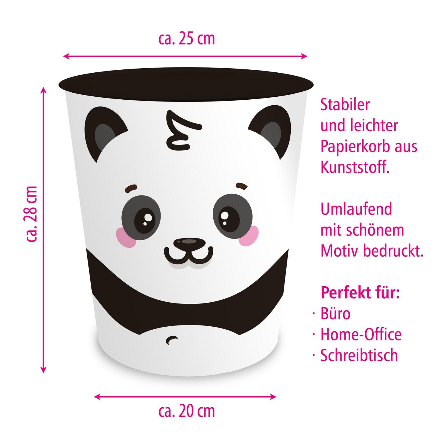 itenga Papierkorb mit Schreibunterlage KAWAII Motiv PAND...