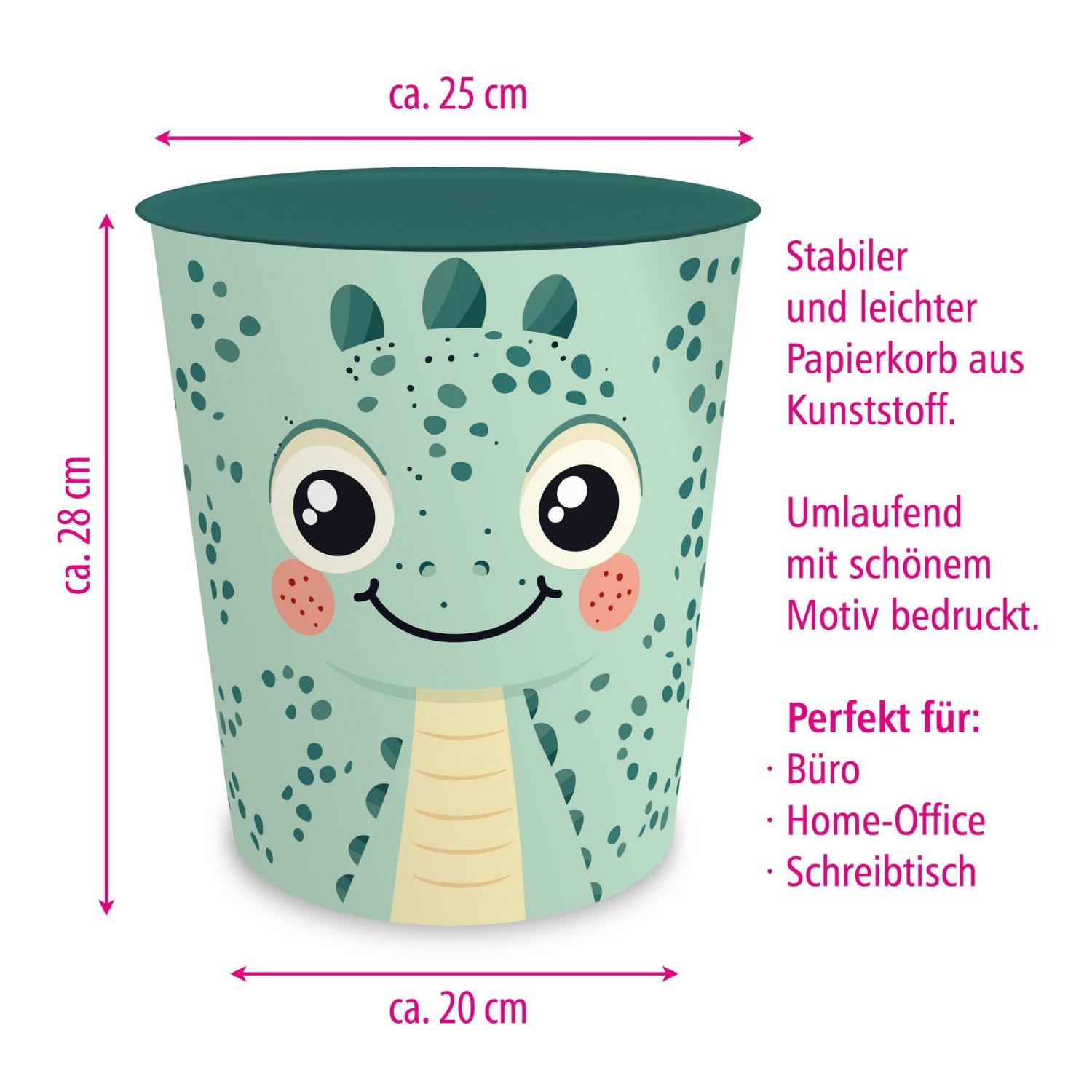 itenga Papierkorb mit Schreibunterlage KAWAII Motiv DINO...