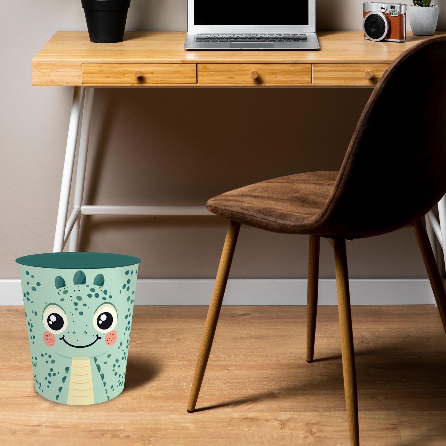 itenga Papierkorb mit Schreibunterlage KAWAII Motiv DINO...