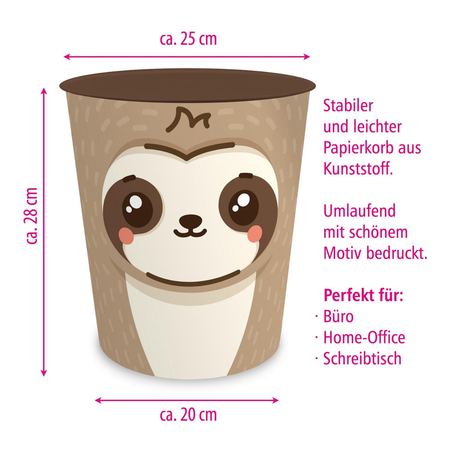 itenga Papierkorb mit Schreibunterlage KAWAII Motiv FAUL...