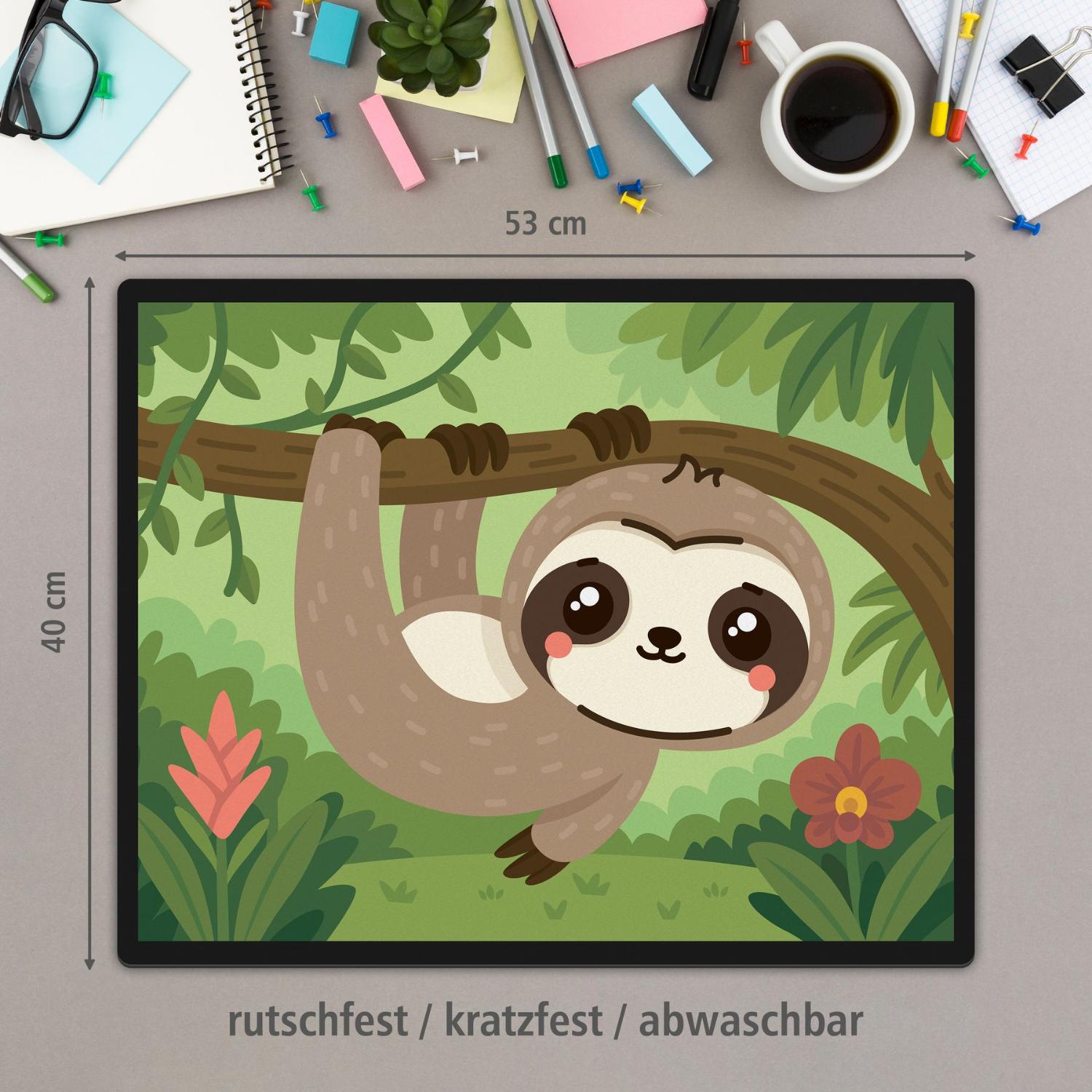 itenga Papierkorb mit Schreibunterlage KAWAII Motiv FAUL...