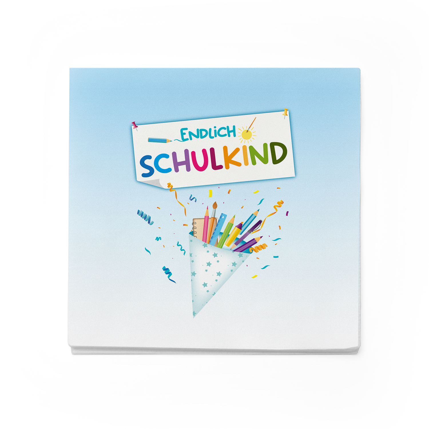 itenga 40x Serviette Schulanfang Endlich Schulkind hellblau