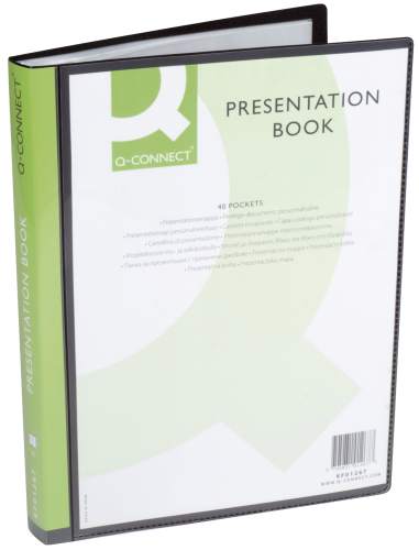 Sichtbuch schwarz mit 40 Taschen PP A4