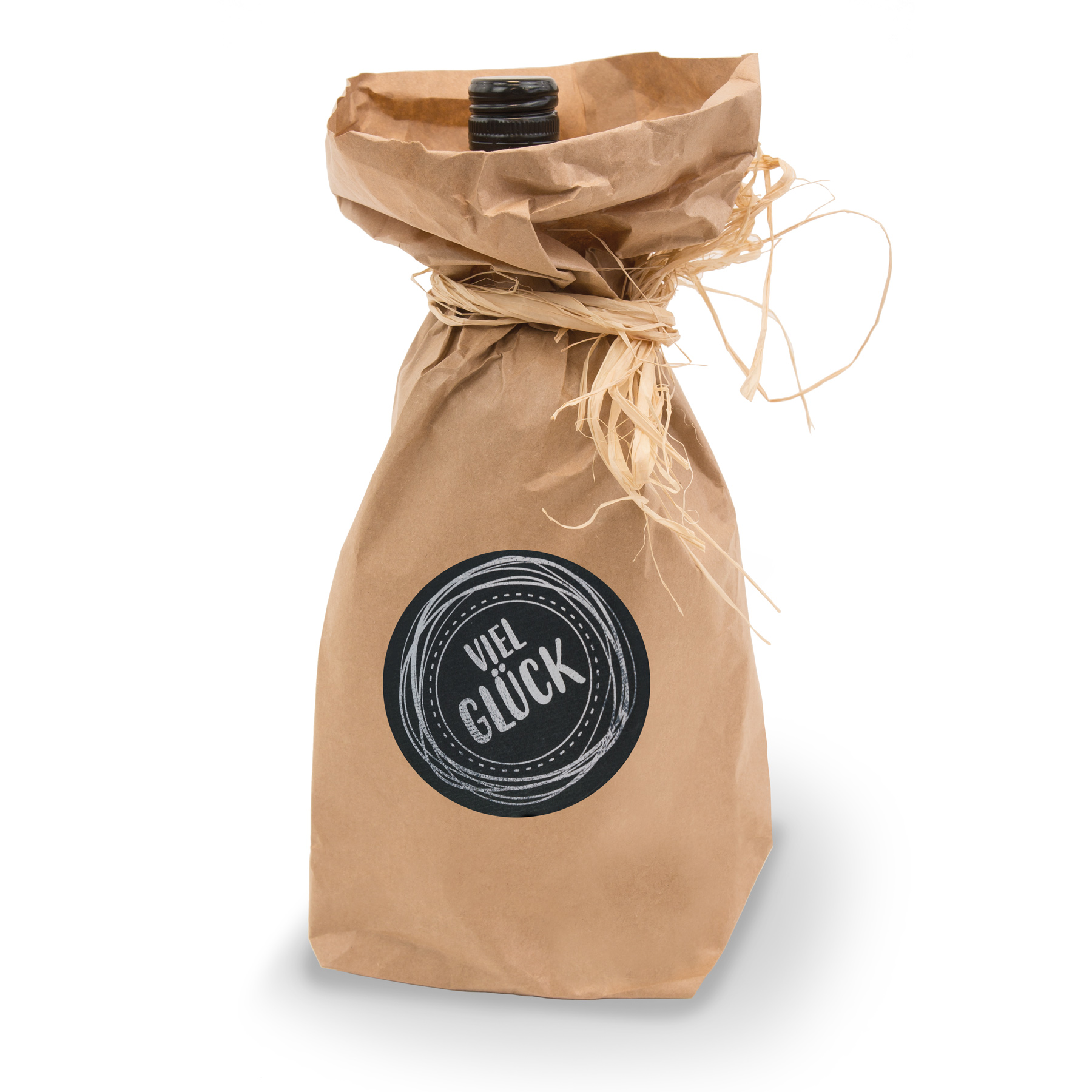 SET Viel Gl�ck 10x Geschenkt�ten XL Kraftpapier + Aufkle...