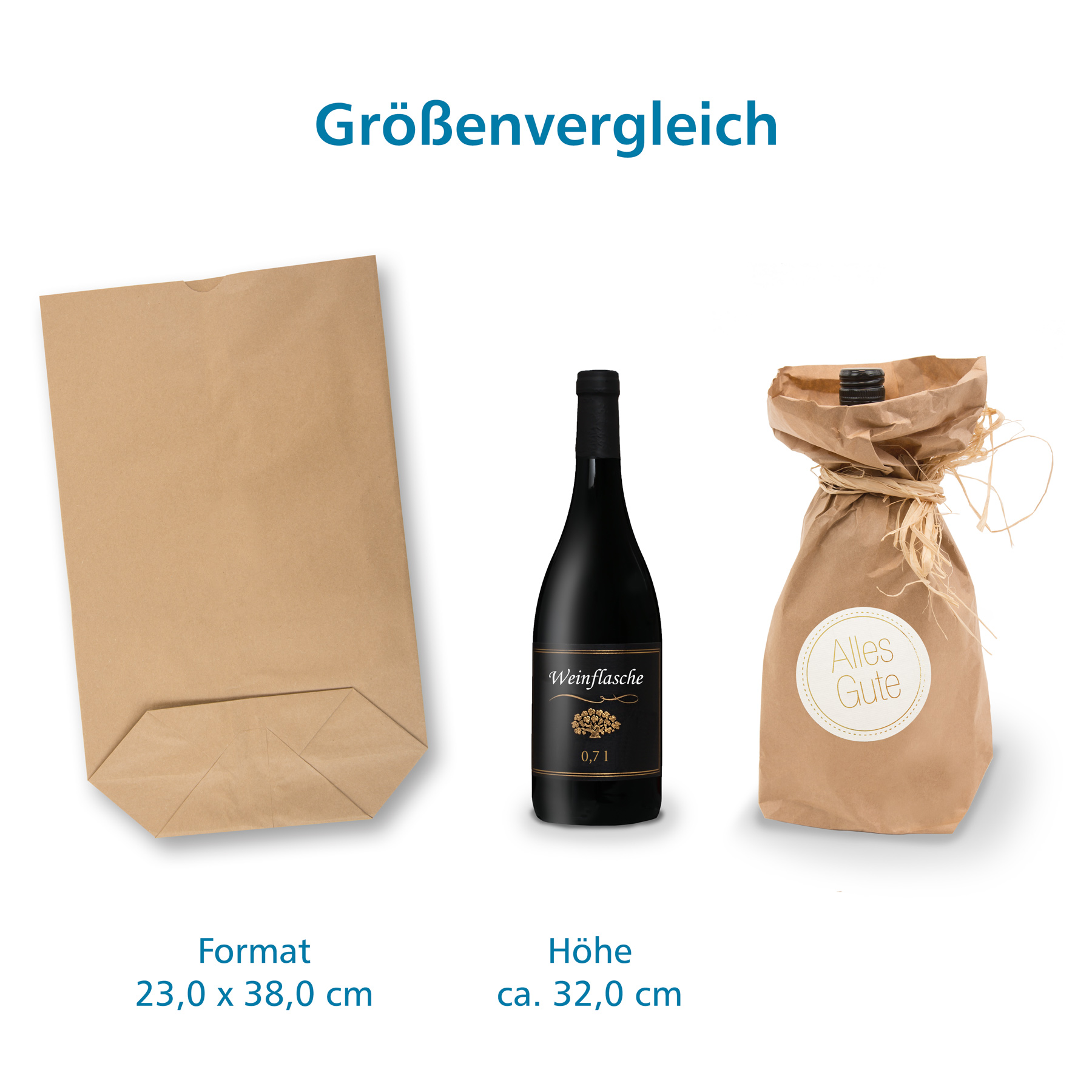 SET Alles Gute 10x Geschenkt�ten XL Kraftpapier + Aufkle...
