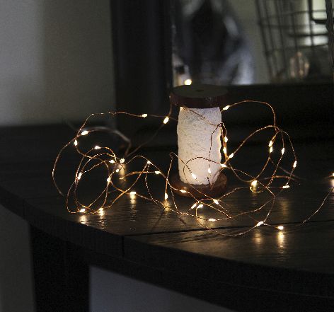 Lichterkette Draht 40er LED warmweiss Drahtfarbe kupfer ...