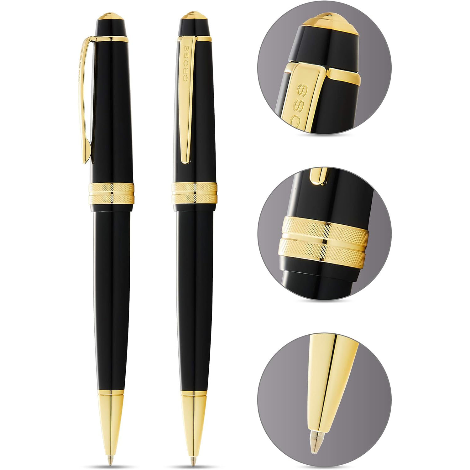 CROSS Kugelschreiber Bailey Light Schwarz-Lack/Gold, aus...