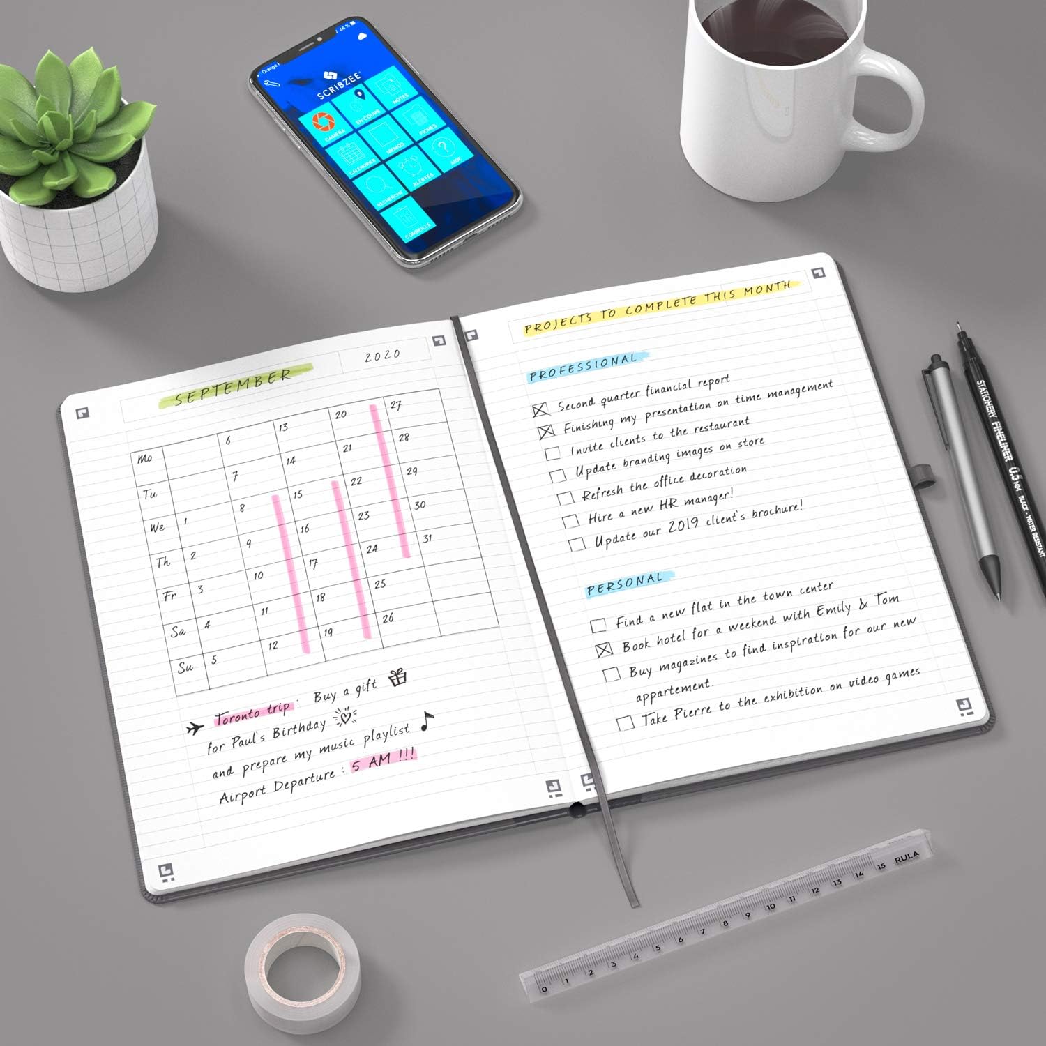 Oxford Notizbuch Signature, DIN A5, liniert, schwarz grau