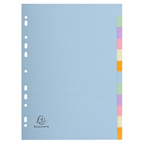 EXACOMPTA Karton-Register, DIN A4, 12-teilig . Pastell R...