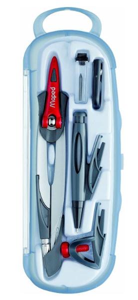 Maped Zirkelkasten Stop System, 5-teilig, grau
