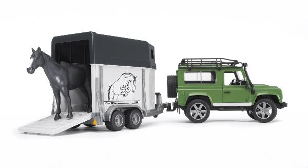 Bruder 02592 Land Rover Defender plus Anh�nger plus Pferd