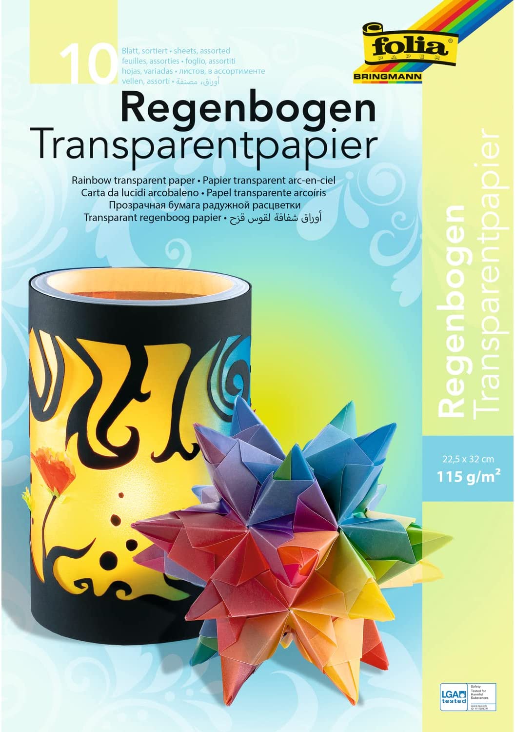 folia Regenbogen-Transparentpapiermappe, 230 x 320 mm