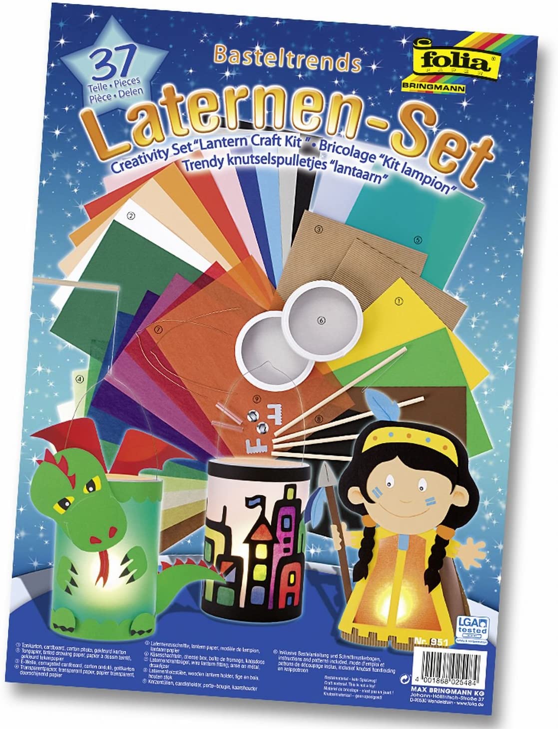 folia Laternen-Bastel-Set f�r 2 Laternen 37-teilig