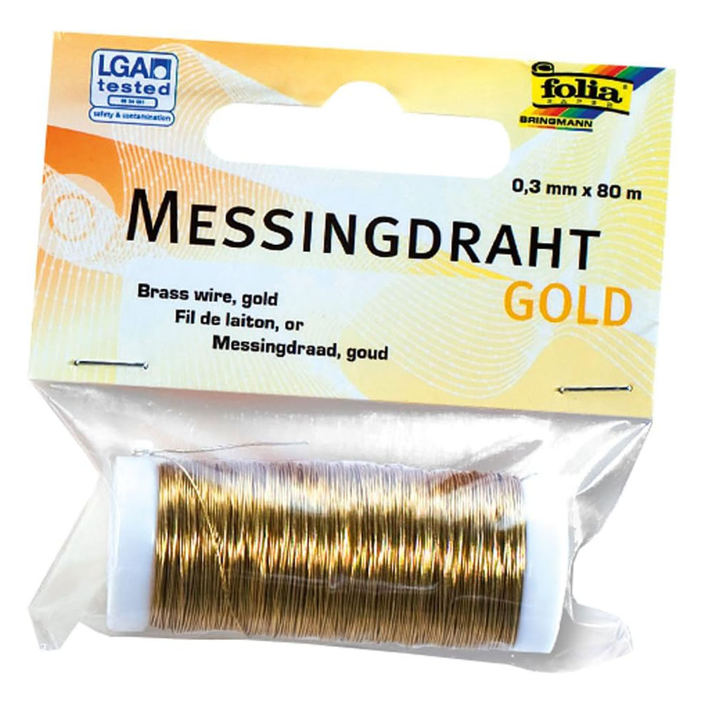 folia Golddraht, 0,3 mm x 80 m, gold, aus Messing