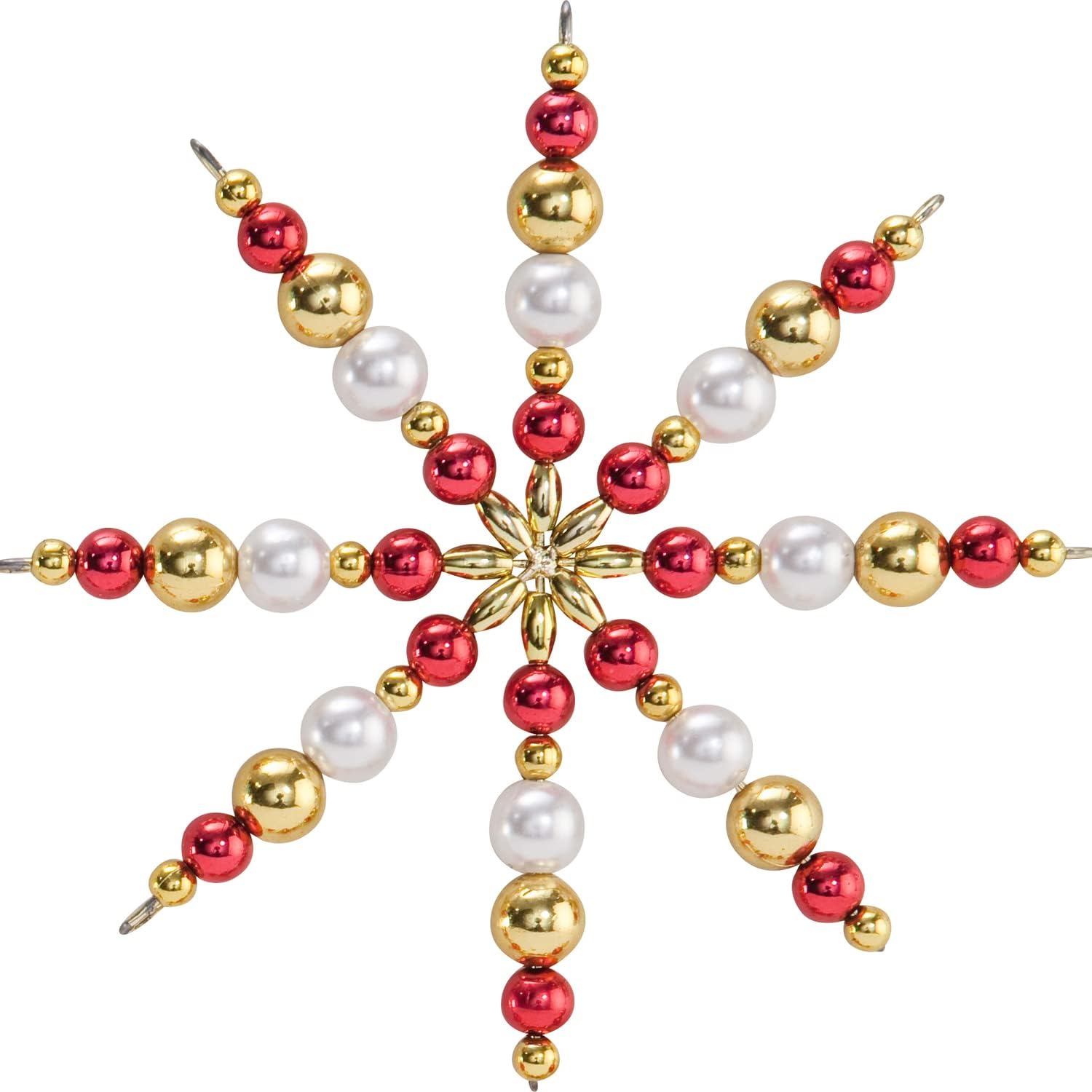 folia Perlensterne-Set, 340-teilig, rot / gold / perlwei�