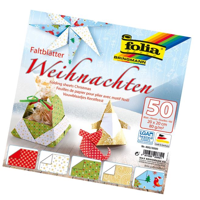 folia Faltbl�tter "Weihnachten", 200 x 200 mm, 80 g/qm