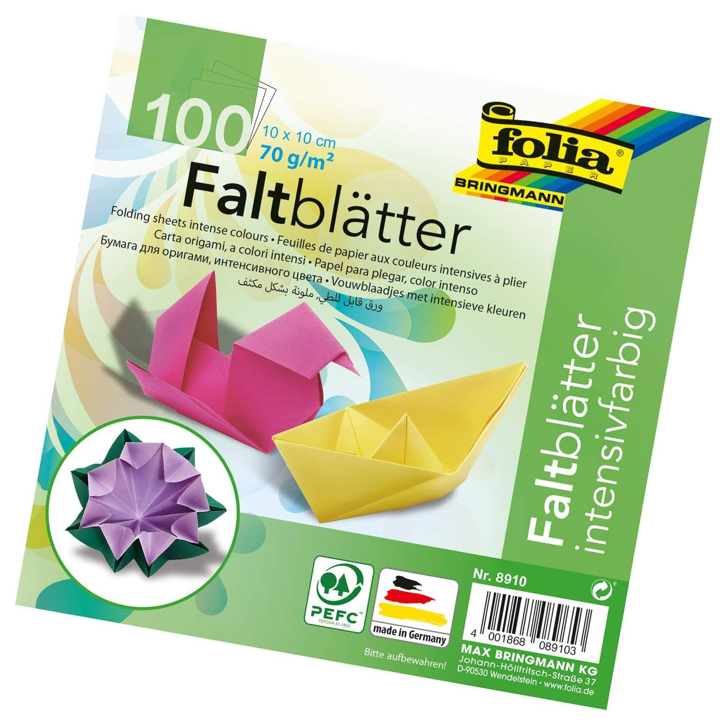 folia Faltbl�tter, 100 x 100 mm, 70 g/qm, 100 Blatt