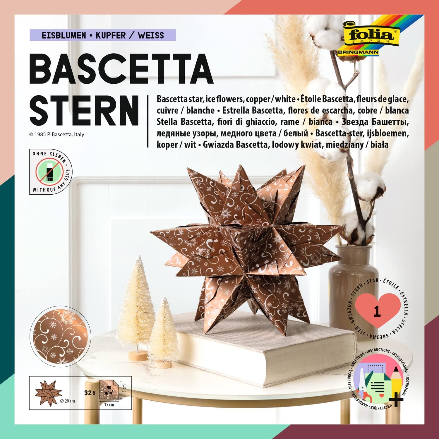 folia Faltbl�tter Bascetta-Stern "Ornament 1", 150 x 150 mm