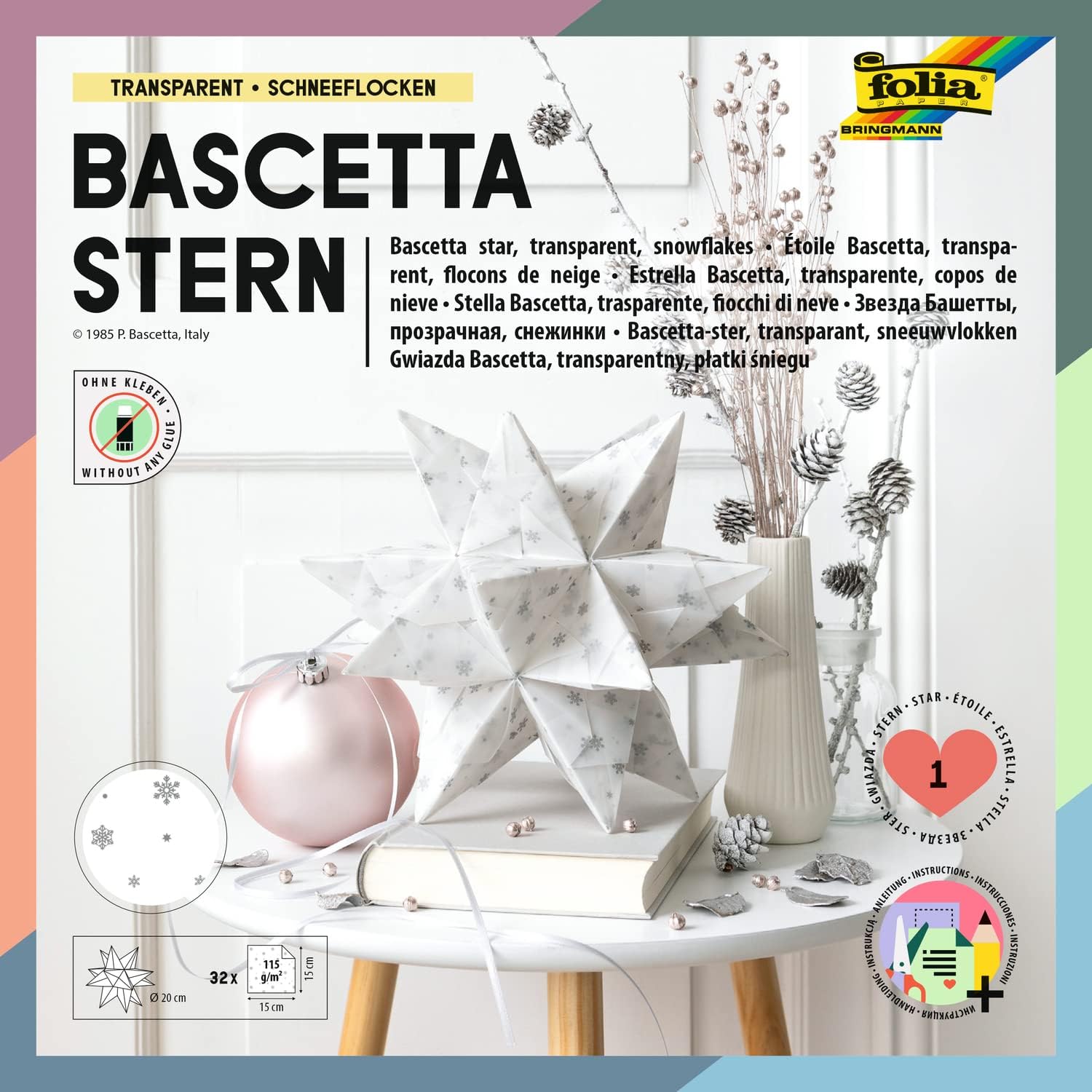 folia Faltbl�tter Bascetta-Stern Schneeflocke Transparen...
