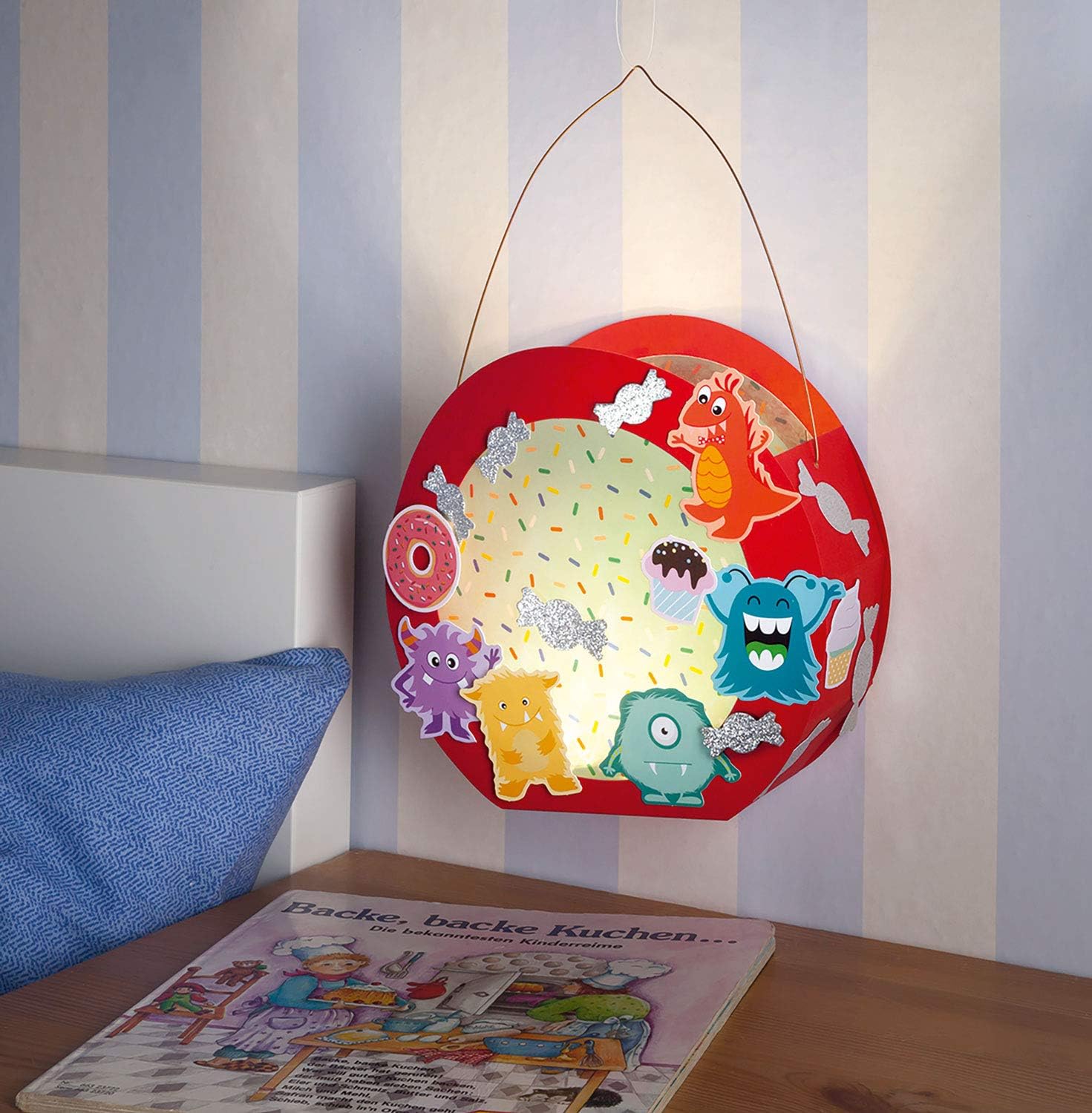 folia Laternen-Bastelset "MONSTER", rot
