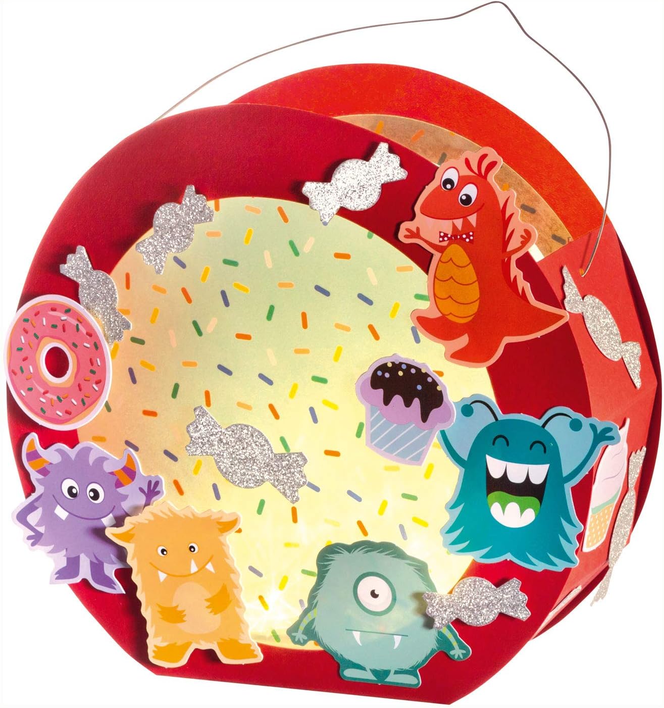 folia Laternen-Bastelset "MONSTER", rot