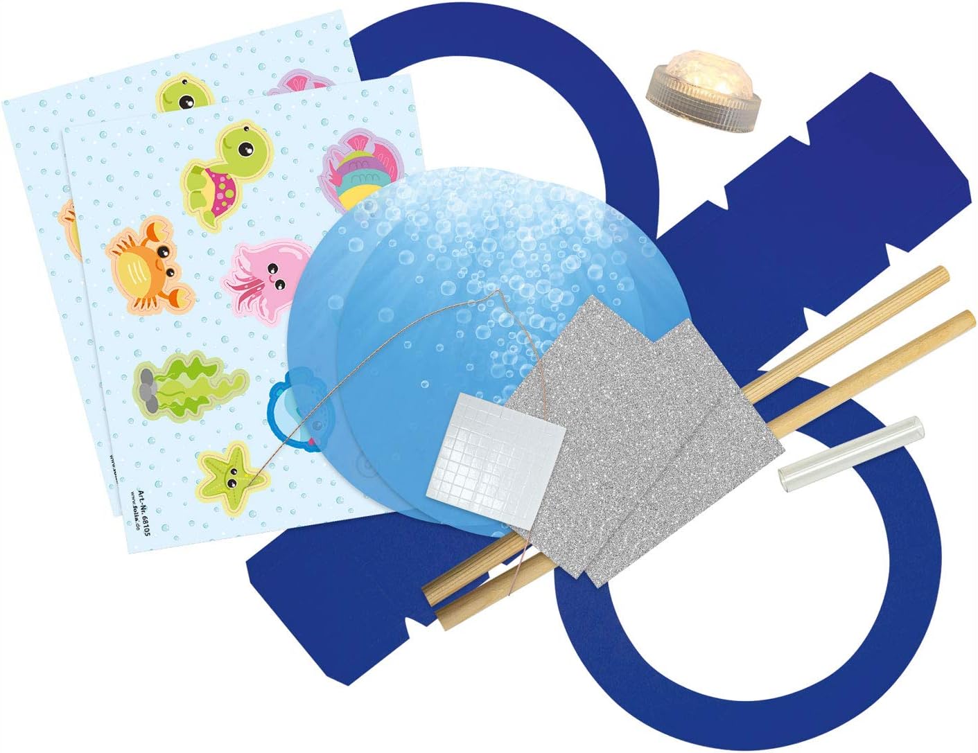 folia Laternen-Bastelset "UNTERWASSERWELT", blau