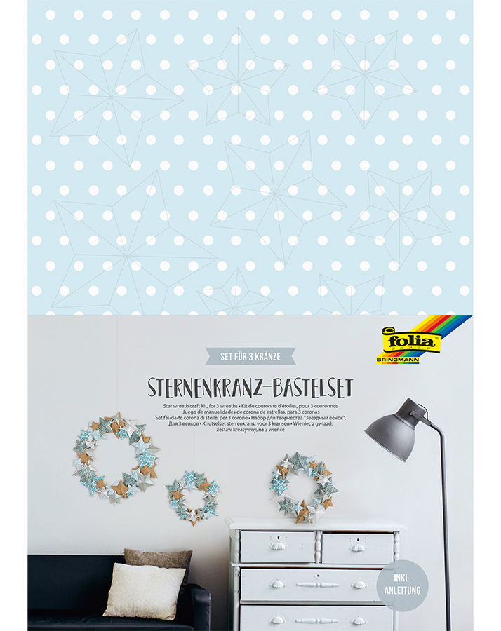 folia Sternenkranz-Bastelset f�r 3 Kr�nze
