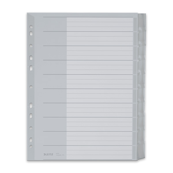 LEITZ Kunststoff-Register, blanko, A4 �berbreite, 10-teilig