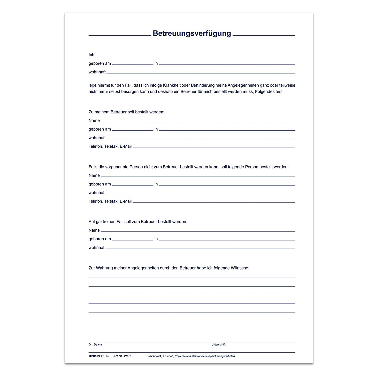 RNK Verlag Vordruck-Mappe "Meine Patientenverf�gung", 2 ...