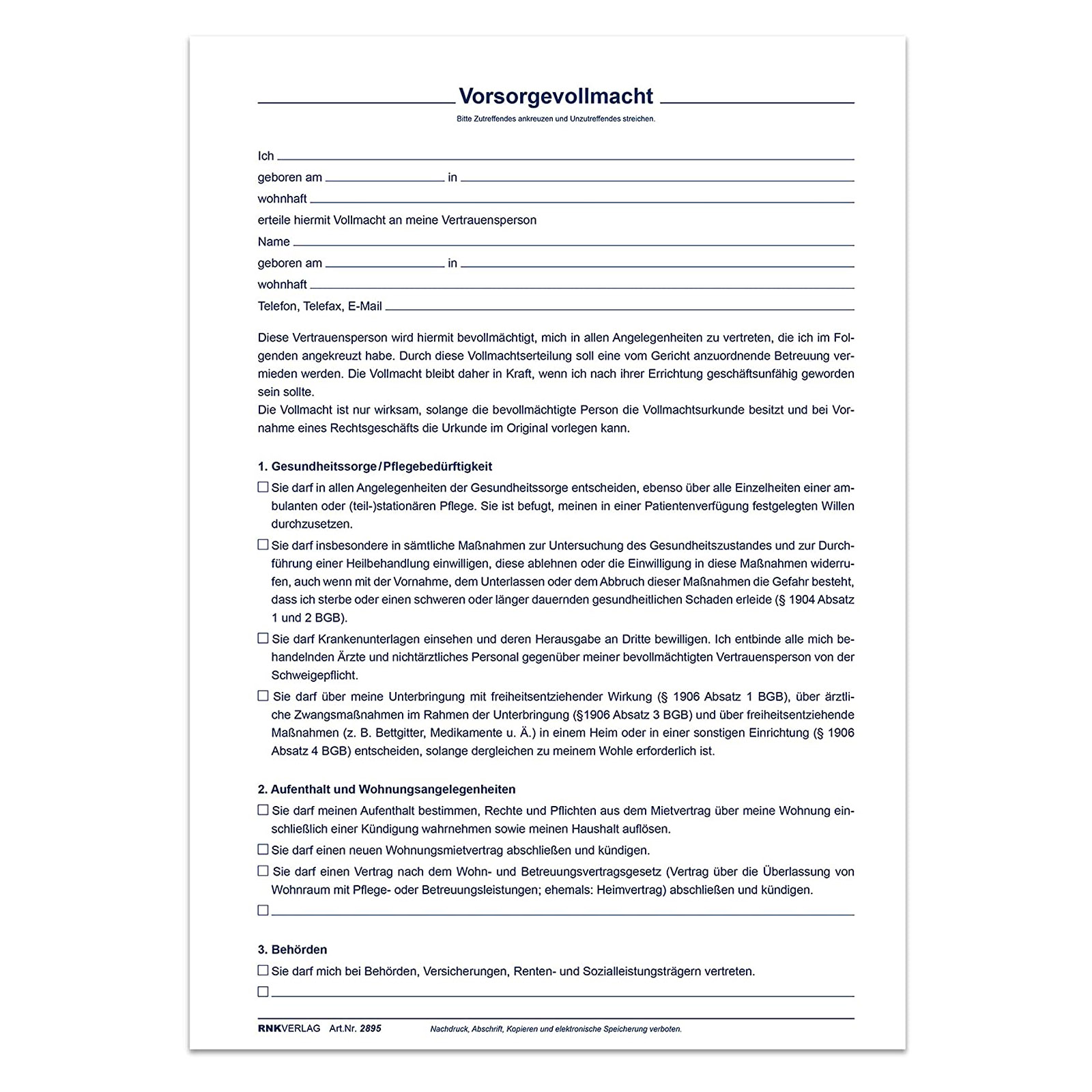 RNK Verlag Vordruck-Mappe "Meine Patientenverf�gung", 2 ...