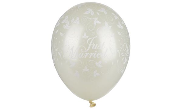 PAPSTAR Luftballons "Just Married", elfenbein metallic